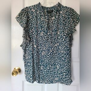 Jessica Simpson Teal and Cream Blouse